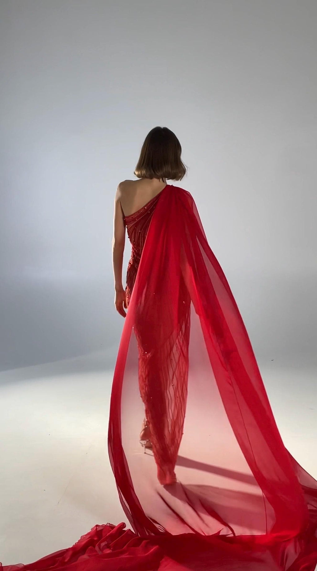 Inferno | Handmade Haute Couture Evening Dress with Silk & Swarovski Crystals, Sculpted Silhouette and Luxury Red‑Carpet