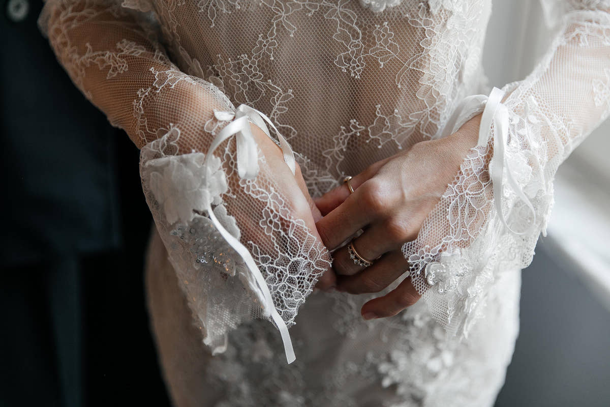Off-Shoulder Lace Mermaid Wedding Dress, Sheer Corset Bridal Gown with 3D Flowers, Custom