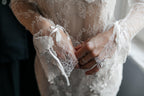 Off-Shoulder Lace Mermaid Wedding Dress, Sheer Corset Bridal Gown with 3D Flowers, Custom