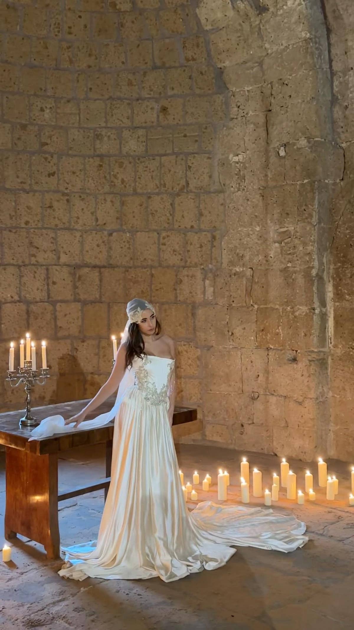 Ethereal Embroidered Wedding Dress, Vintage A-Line Bridal Gown, Custom