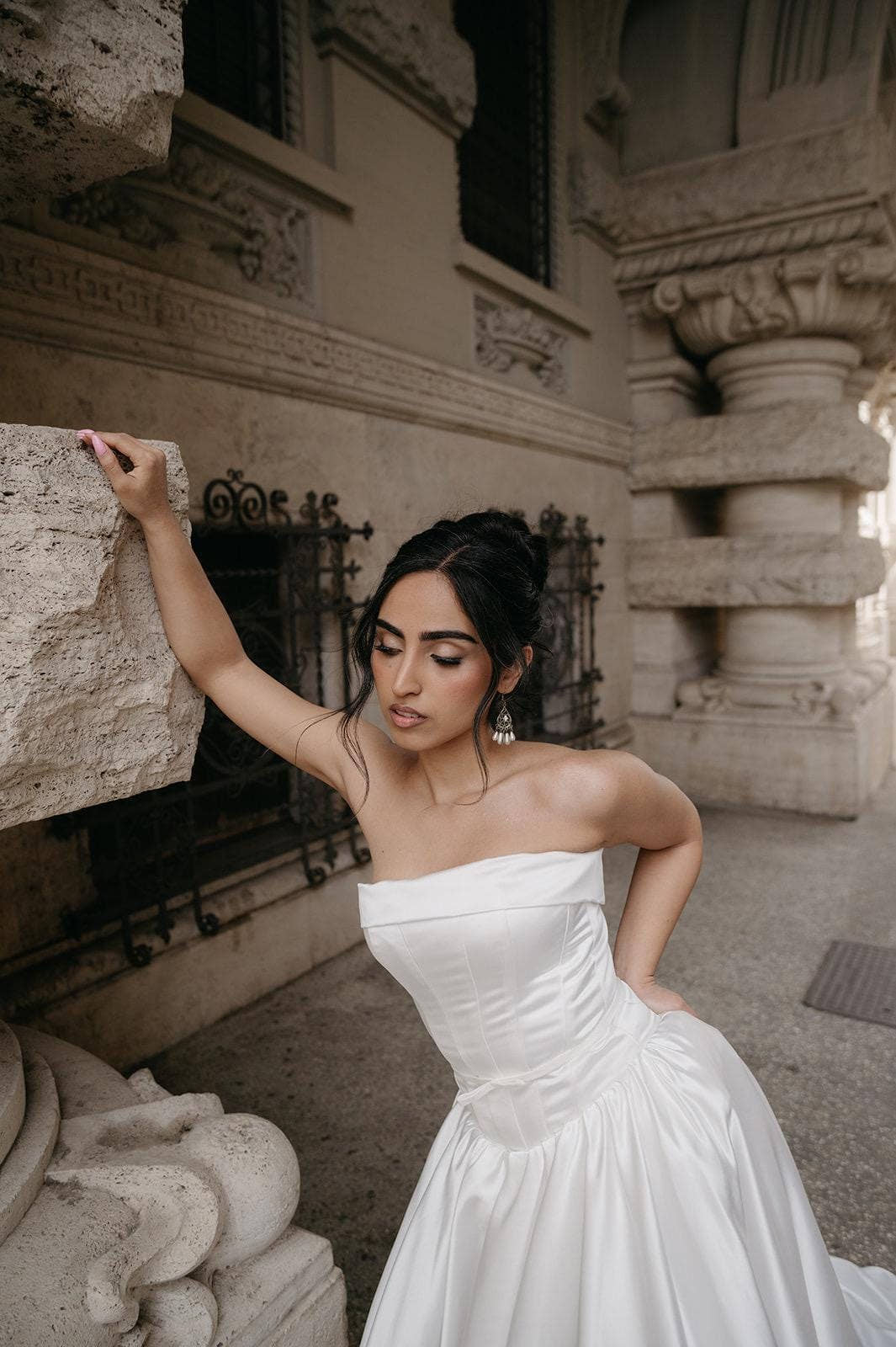 Plus Size Wedding Dress, Backless Satin A-Line Corset Gown, Custom Made