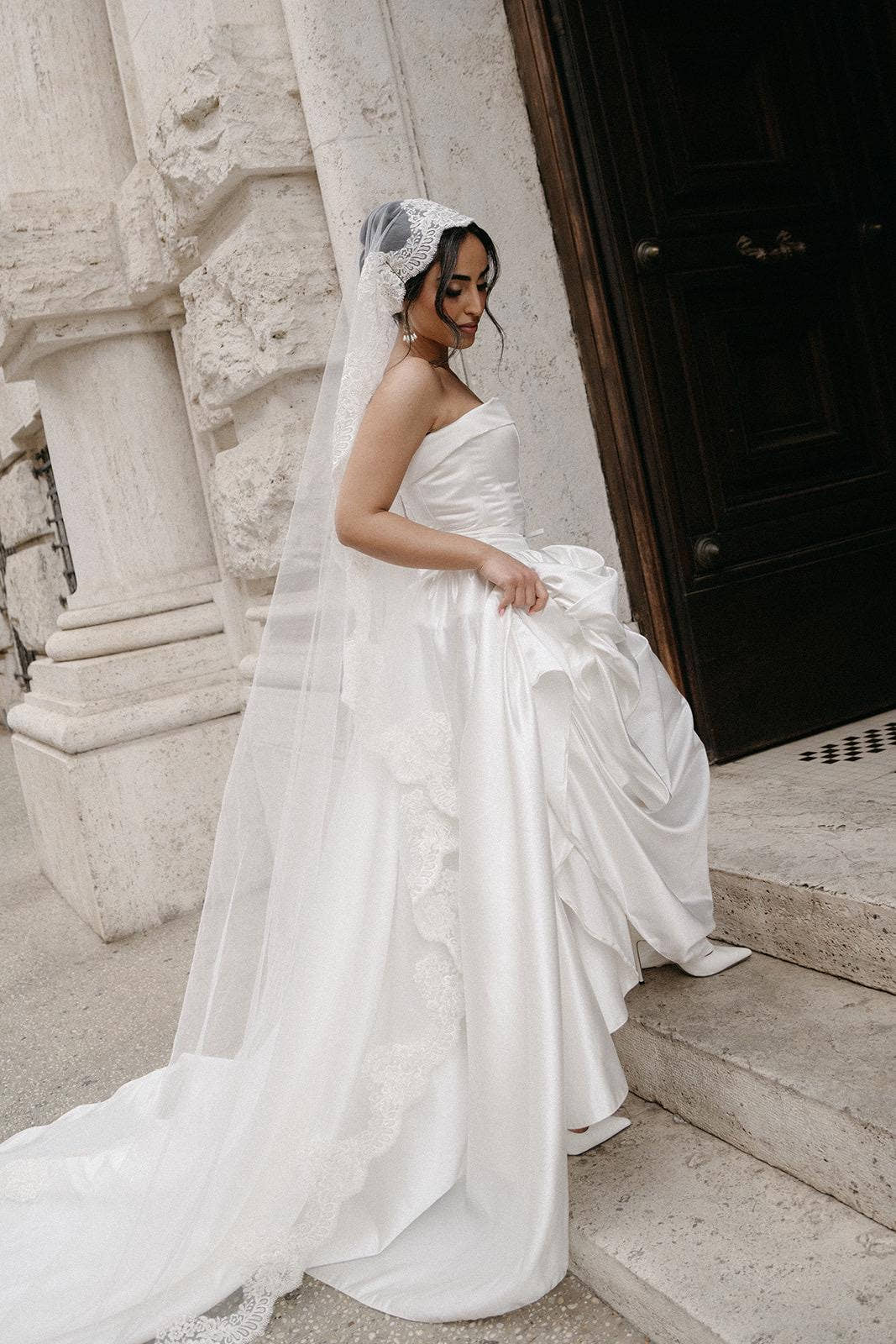 Plus Size Wedding Dress, Backless Satin A-Line Corset Gown, Custom Made