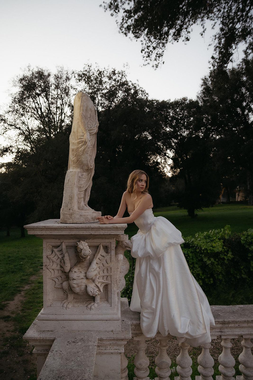 Two-Piece Wedding Dress, Strapless Corset A-Line Taffeta Gown, Custom Made