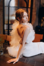 Mermaid Wedding Dress, Open Back Spaghetti Strap Satin Bridal Gown, Custom Made
