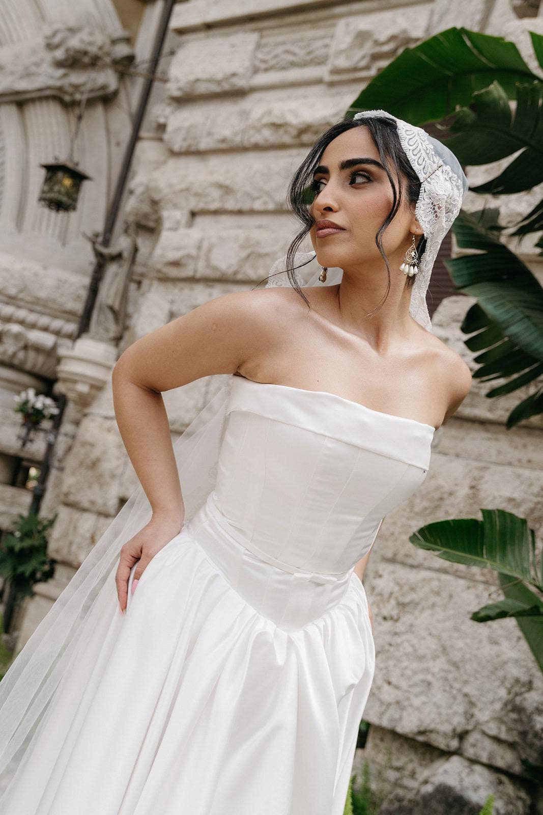 Plus Size Wedding Dress, Backless Satin A-Line Corset Gown, Custom Made