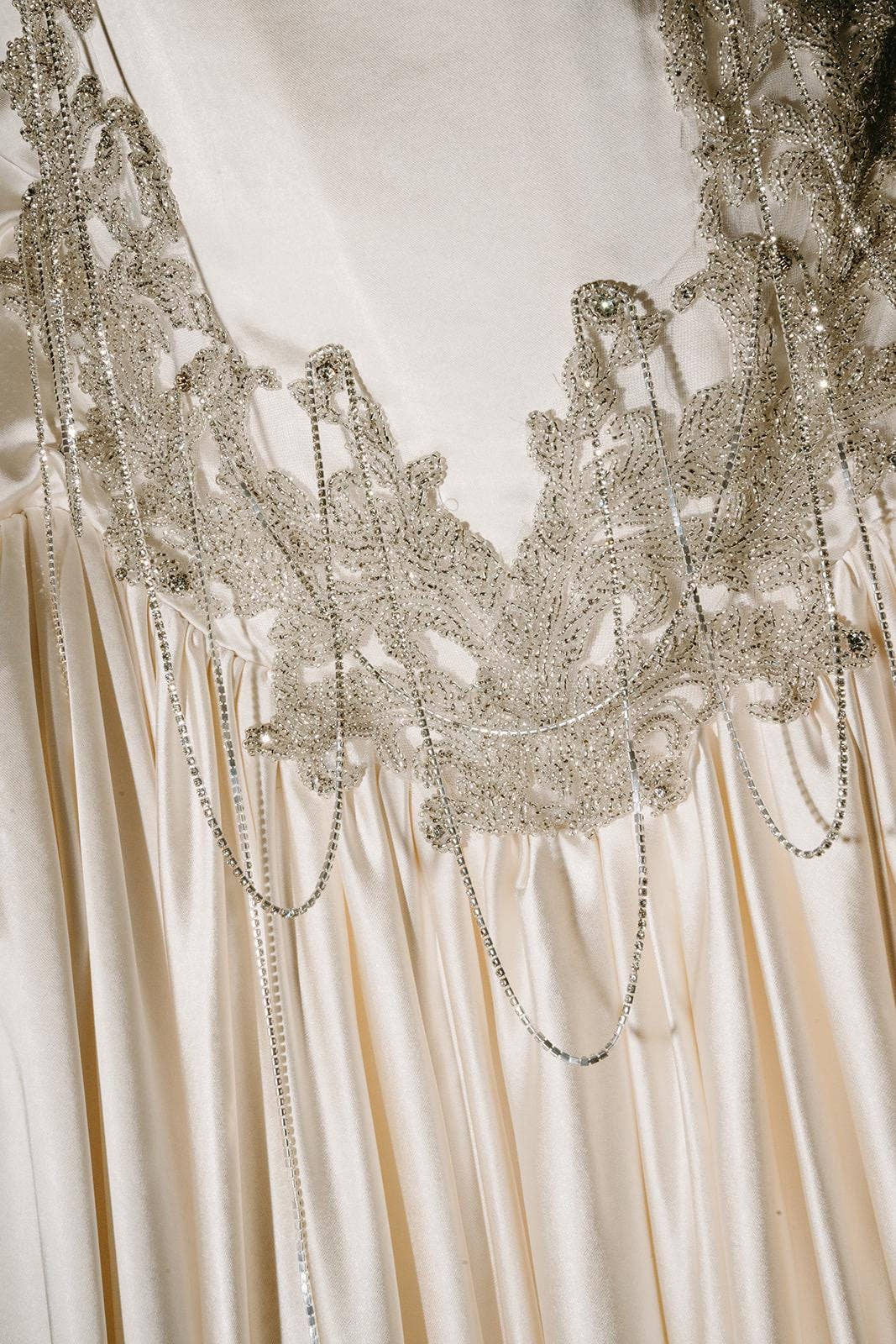 Ethereal Embroidered Wedding Dress, Vintage A-Line Bridal Gown, Custom