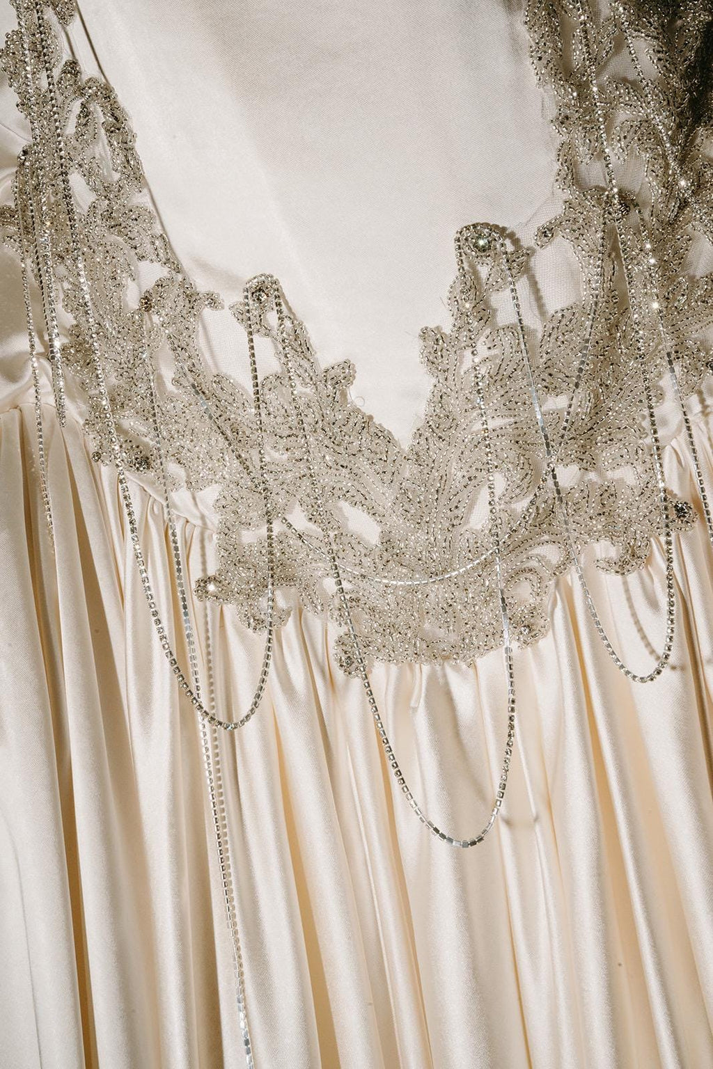 Ethereal Embroidered Wedding Dress, Vintage A-Line Bridal Gown, Custom