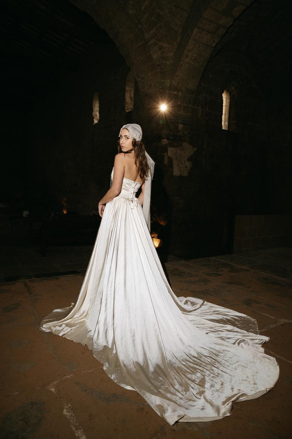 Ethereal Embroidered Wedding Dress, Vintage A-Line Bridal Gown, Custom