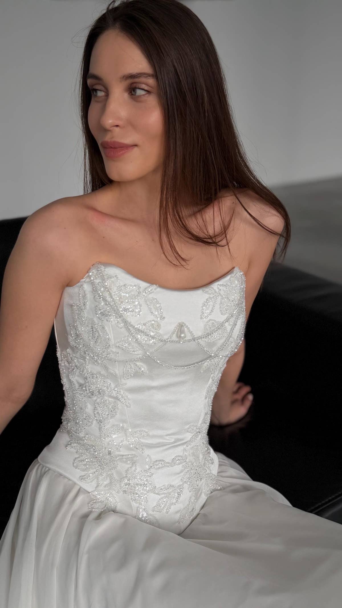 Embroidered Bridal Corset Top, Beaded Lace Bodice, Lace-Up Back, Custom