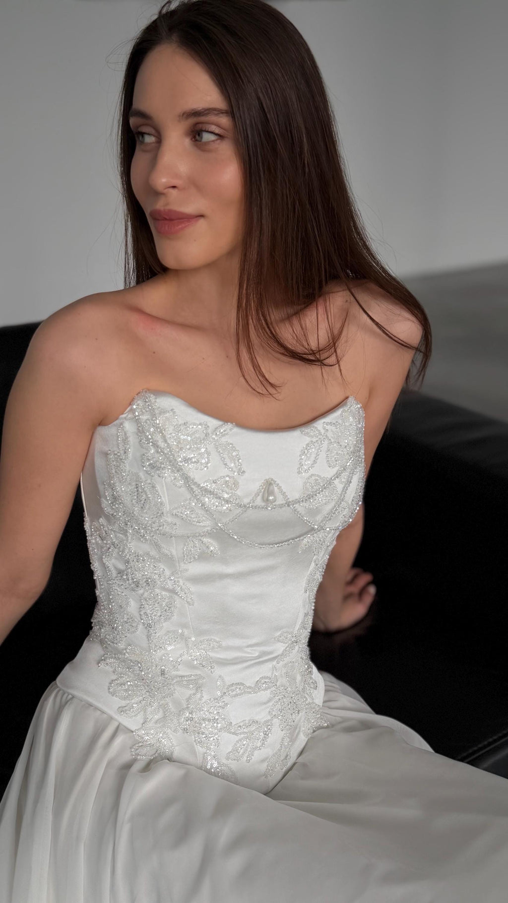 Embroidered Bridal Corset Top, Beaded Lace Bodice, Lace-Up Back, Custom