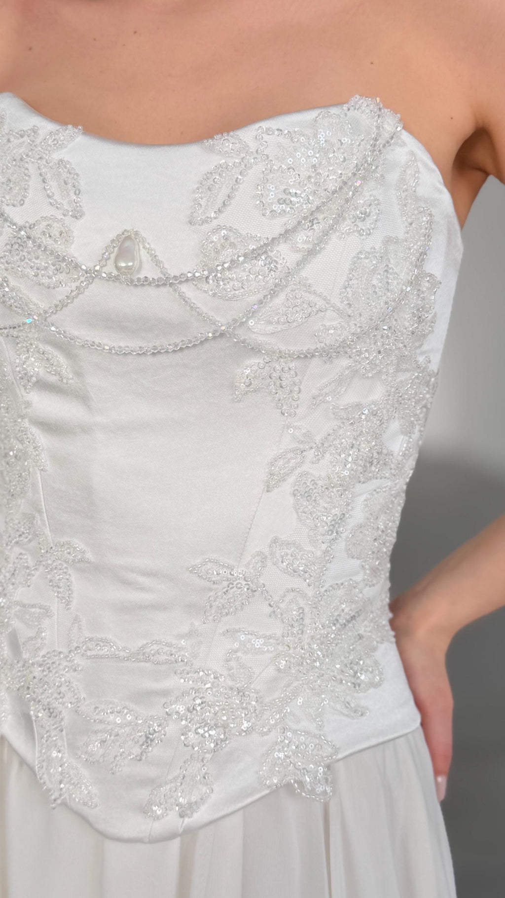 Embroidered Bridal Corset Top, Beaded Lace Bodice, Lace-Up Back, Custom
