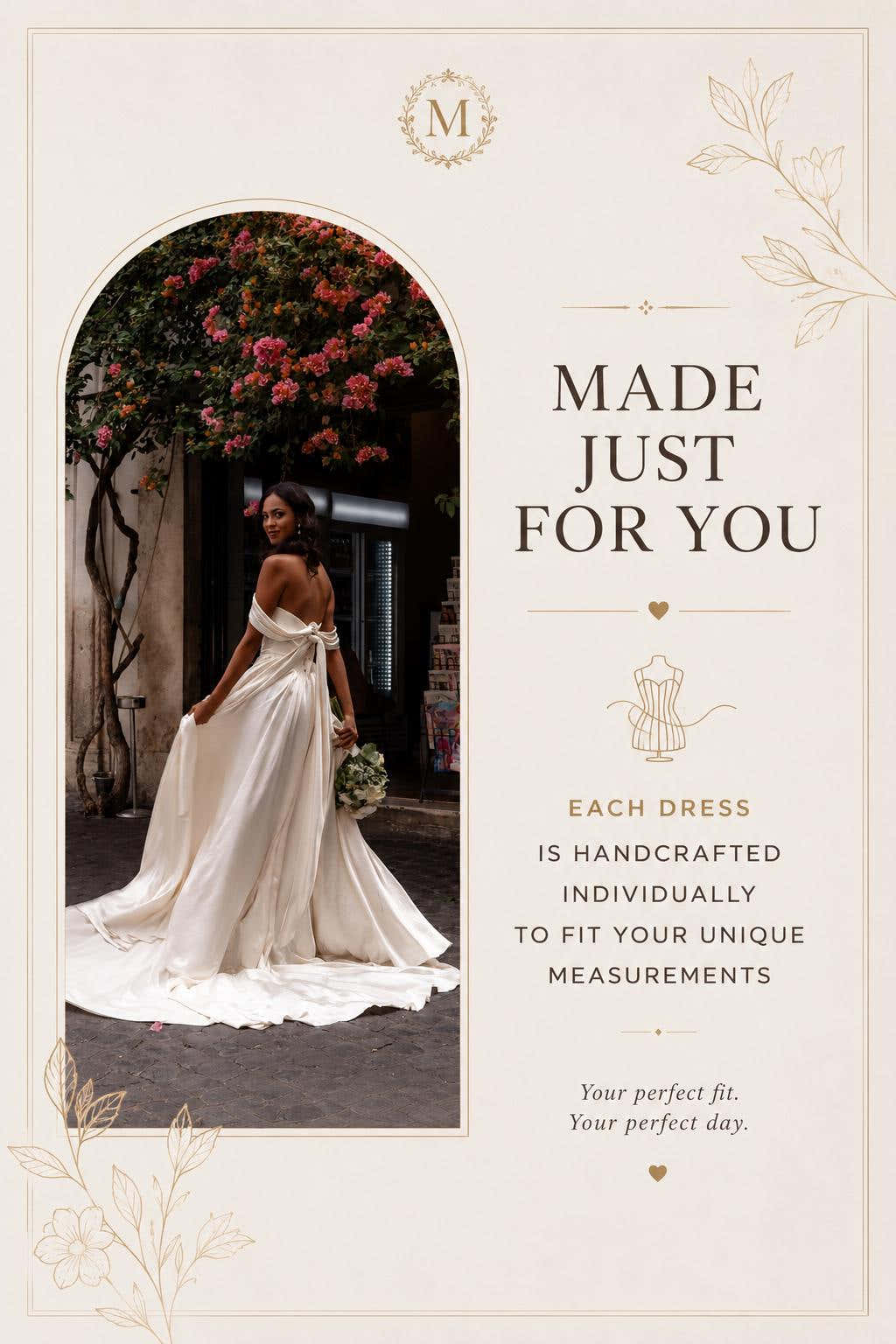 Simple Satin Wedding Dress, Detachable Sleeves, Off-Shoulder A-Line Gown