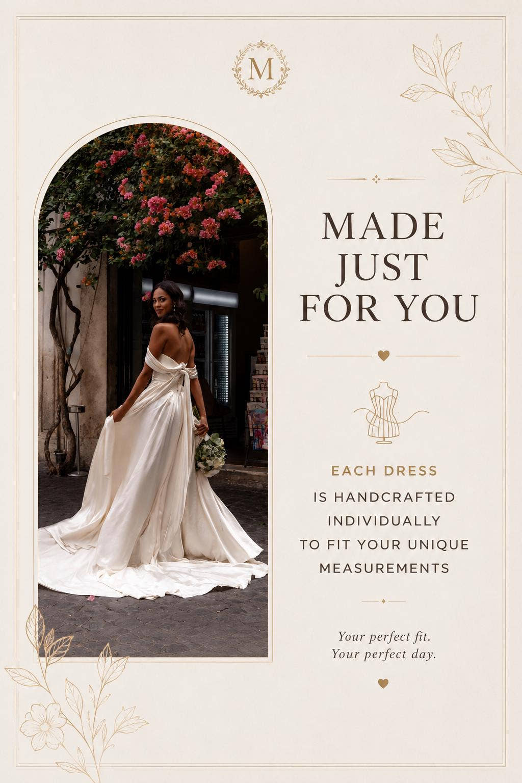 Simple Satin Wedding Dress, Detachable Sleeves, Off-Shoulder A-Line Gown
