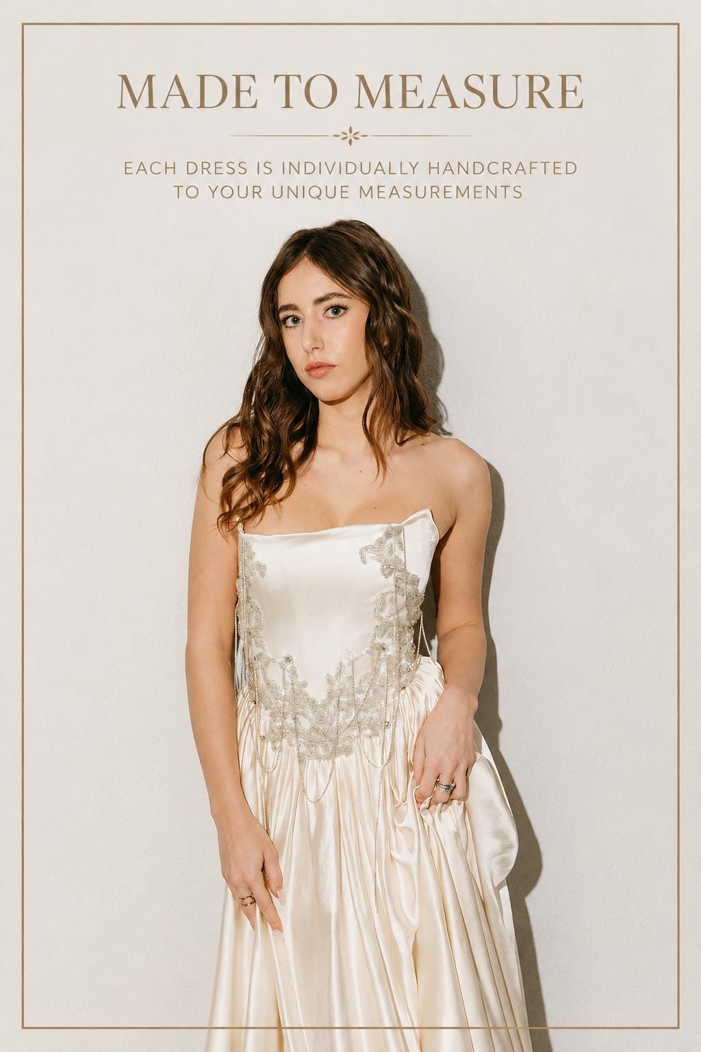 Ethereal Embroidered Wedding Dress, Vintage A-Line Bridal Gown, Custom