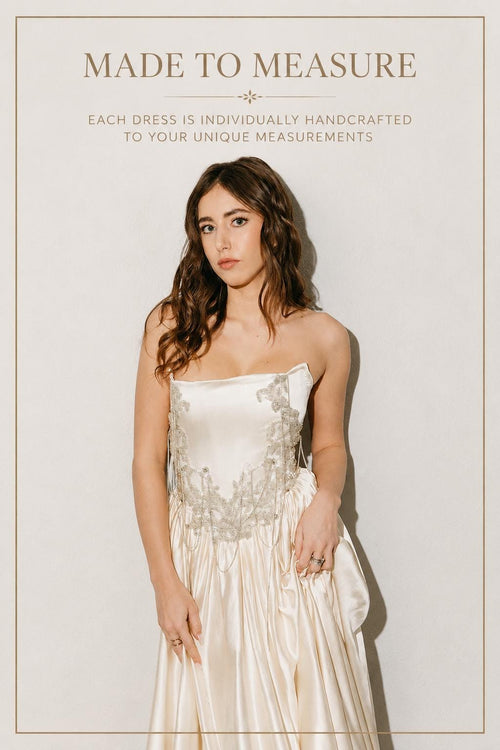 Ethereal Embroidered Wedding Dress, Vintage A-Line Bridal Gown, Custom