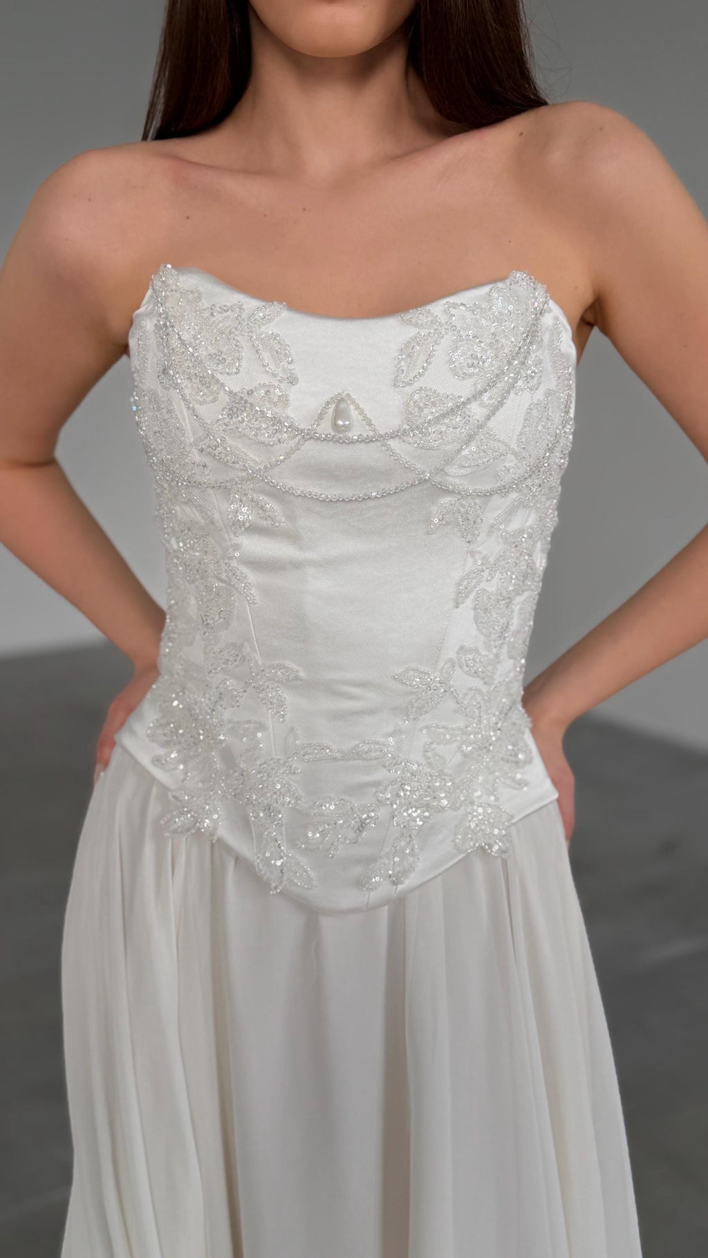Embroidered Bridal Corset Top, Beaded Lace Bodice, Lace-Up Back, Custom