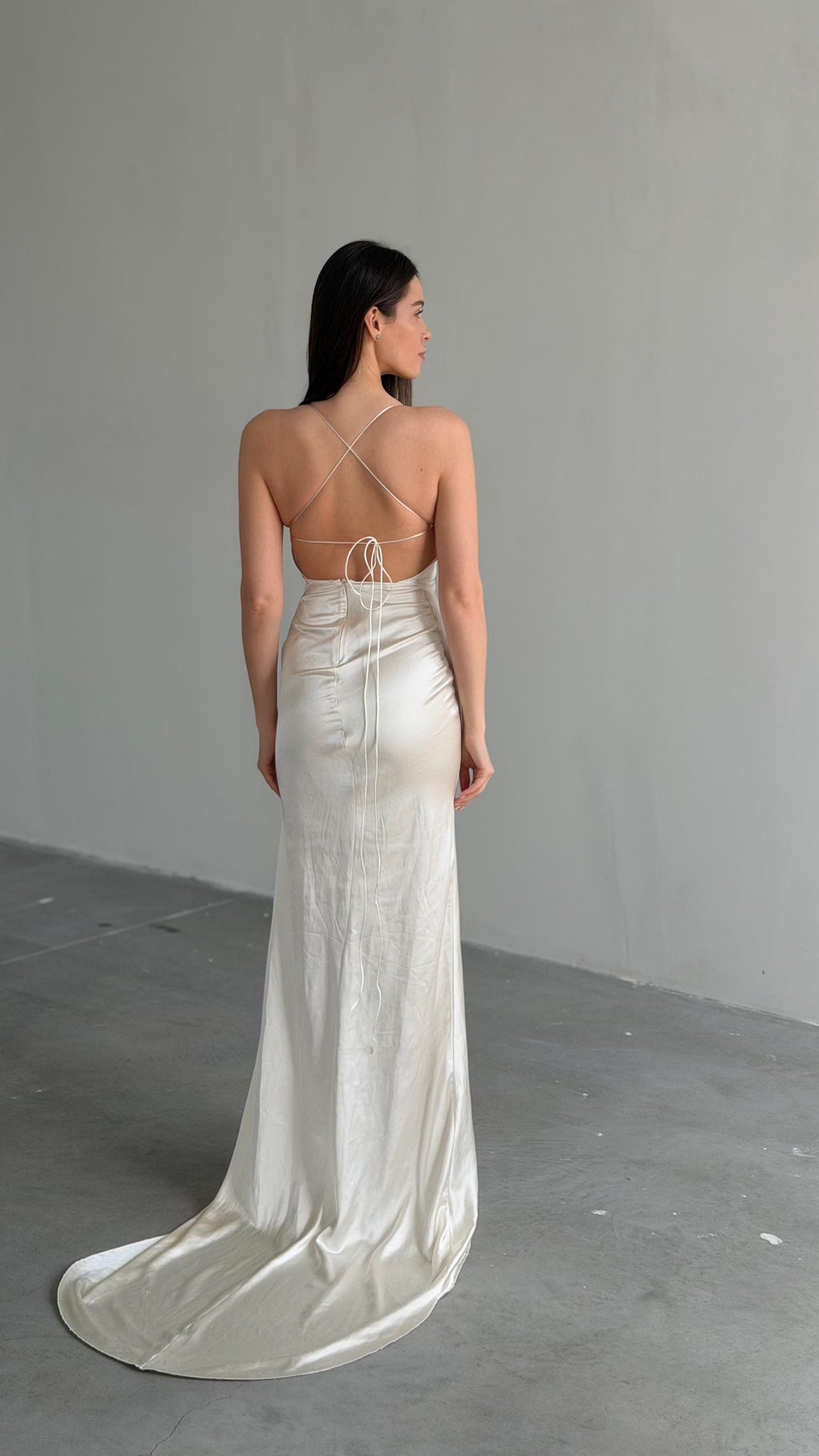 Feather Cape Wedding Dress, Mermaid Satin Slip Gown, Open Back, Custom