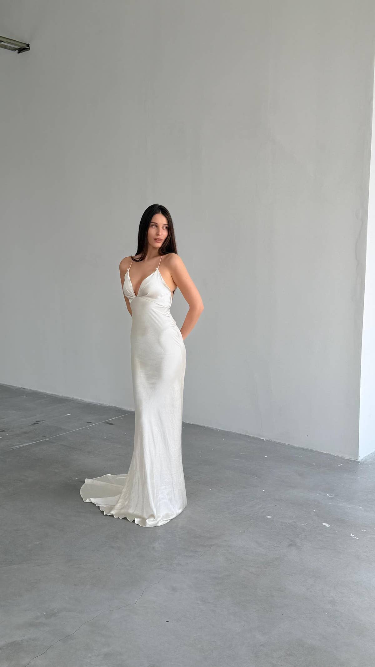 Feather Cape Wedding Dress, Mermaid Satin Slip Gown, Open Back, Custom