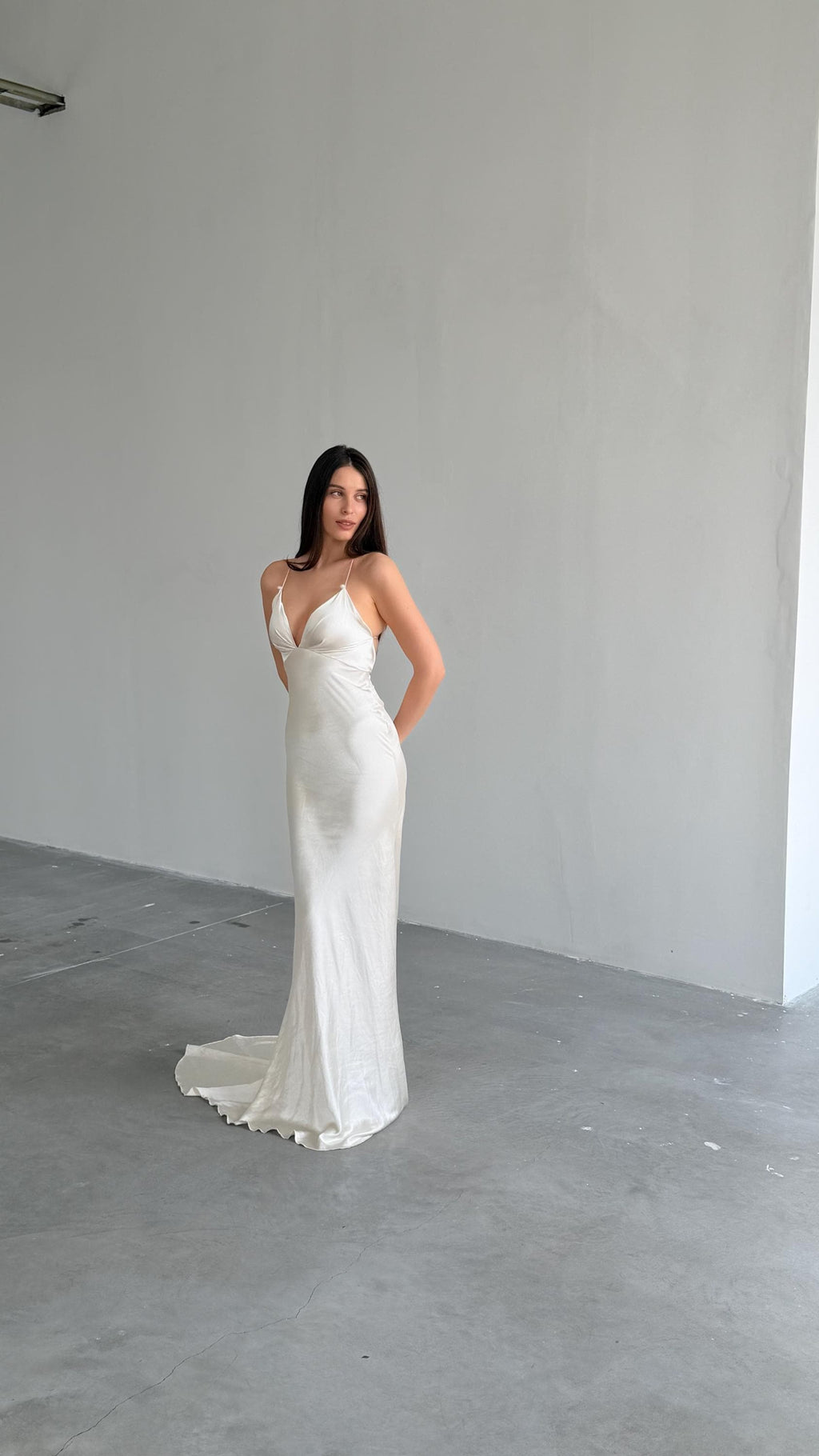 Feather Cape Wedding Dress, Mermaid Satin Slip Gown, Open Back, Custom