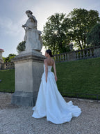 Strapless Wedding Dress, Taffeta Two Piece Corset A-Line, Custom