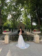 Strapless Wedding Dress, Taffeta Two Piece Corset A-Line, Custom