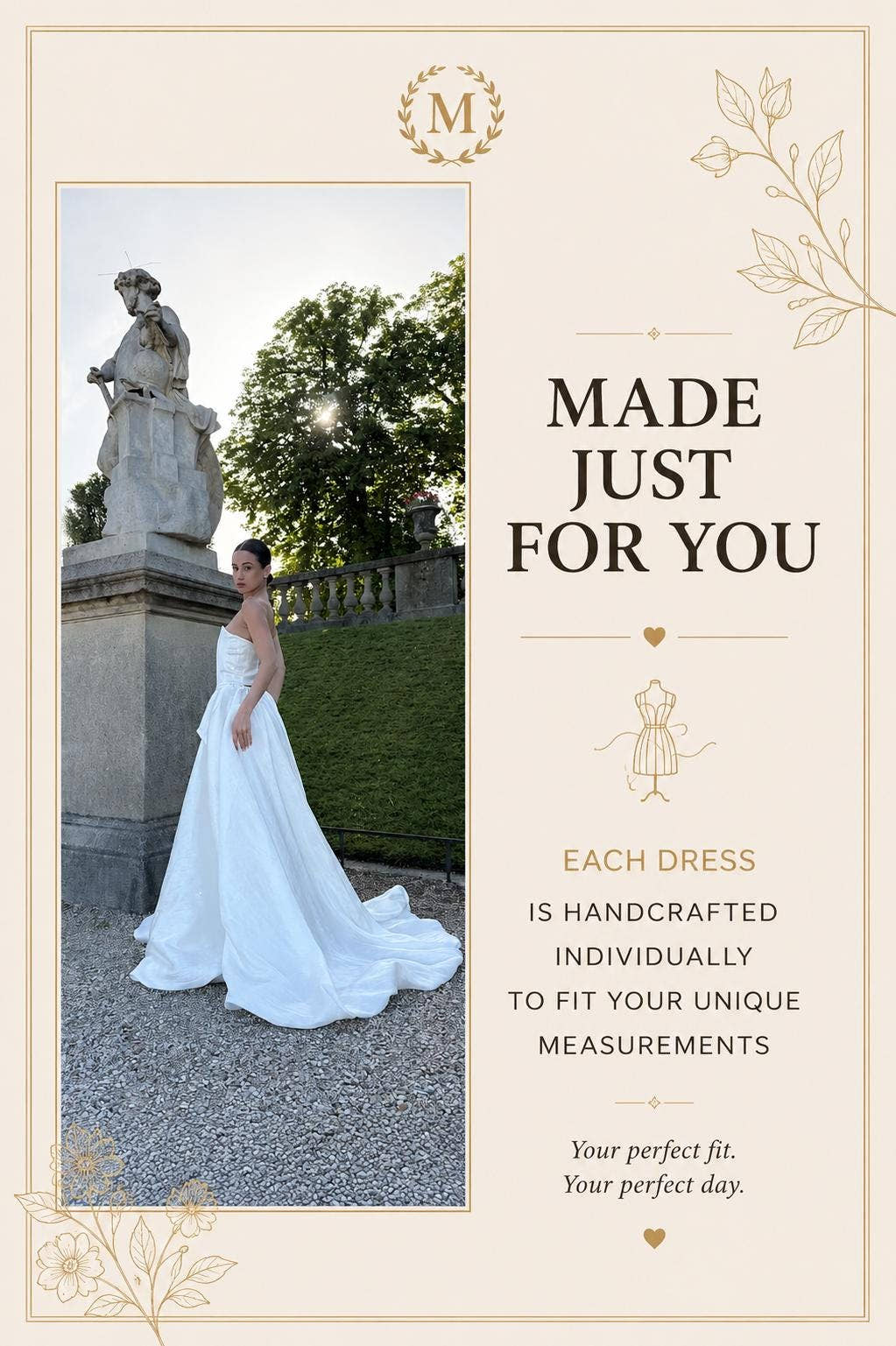 Strapless Wedding Dress, Taffeta Two Piece Corset A-Line, Custom