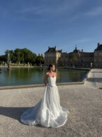 Strapless Wedding Dress, Taffeta Two Piece Corset A-Line, Custom